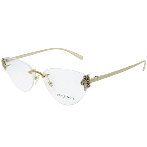 gold women versace frames|versace rimless eyeglass frames.